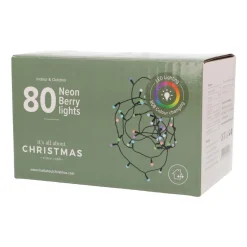 LED Lichterkette Kugeln, Bunt, Innen & Außen, 80 LEDs