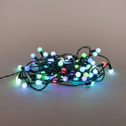 LED Lichterkette Kugeln, Bunt, Innen & Außen, 80 LEDs