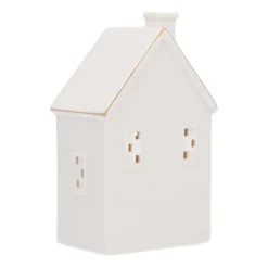 LED Lichthaus „Erker“, Groß, Weiß, Porzellan, 20 Cm