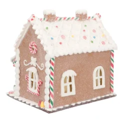 LED Süßigkeitenhaus, Braun, Modelliermasse, 21 Cm