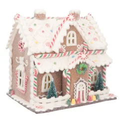 LED Süßigkeitenhaus, Braun, Modelliermasse, 21 Cm