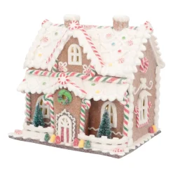 LED Süßigkeitenhaus, Braun, Modelliermasse, 21 Cm