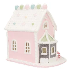 LED Süßigkeitenhaus, Rosa, Modelliermasse, 22 Cm
