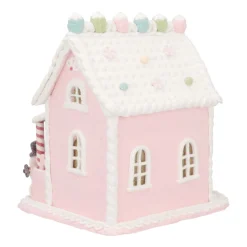 LED Süßigkeitenhaus, Rosa, Modelliermasse, 22 Cm