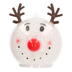 LED Weihnachtskugel Rentier, Acryl, 8 Cm
