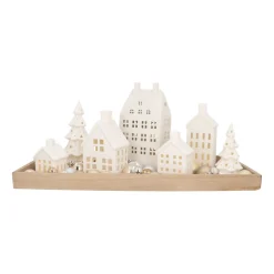 LED-Lichthaus, Weiß, Porzellan, 11 Cm