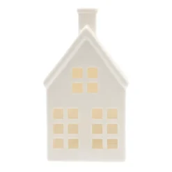 LED-Lichthaus, Weiß, Porzellan, 19 Cm