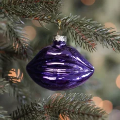 Lila Glas-Weihnachtsschmuck Lippen