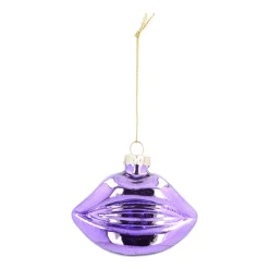 Lila Glas-Weihnachtsschmuck Lippen