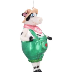 Lustige Kuh Mit Latzhose Als Weihnachtsanhänger
