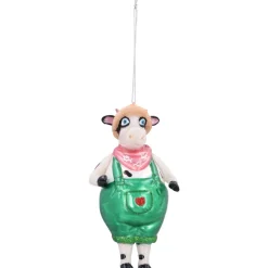 Lustige Kuh Mit Latzhose Als Weihnachtsanhänger