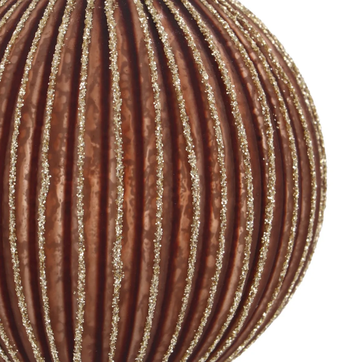 Luxuriöse Braune Weihnachtskugel Mit Matter Oberfläche Und Glitzer