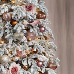 Luxuriöse Weihnachtskugel Krakelee Gemustert, Rosa, Glas, 10 Cm