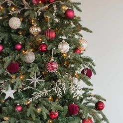 Luxuriöse Weihnachtskugel Lampion, Rot, Glas, 8 Cm