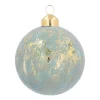 Luxuriöse Weihnachtskugel Samt-Haptik, Transparent-grau-gold, Glas, 8 Cm