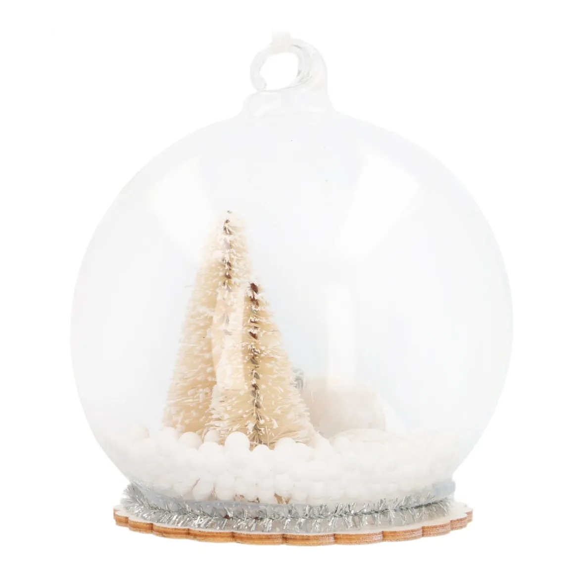 Luxuriöse Weihnachtskugel Eisbär Weiß, Aus Glas, 9 Cm