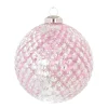 Luxuriöse Weihnachtskugel Zapfenmuster Rosa, Aus Glas, 10 Cm