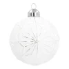 Luxuriöse Weihnachtskugel Geometrisches Design, Weiß, Glas, 8 Cm