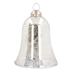 Luxuriöser Anhänger Glocke Antik-silber, Aus Glas, 7 Cm