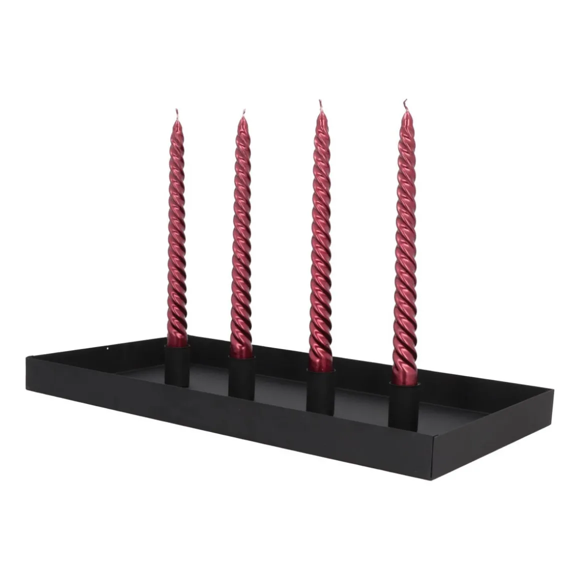 Magnet Adventskranz Länglich, Schwarz, Metall, 42 Cm