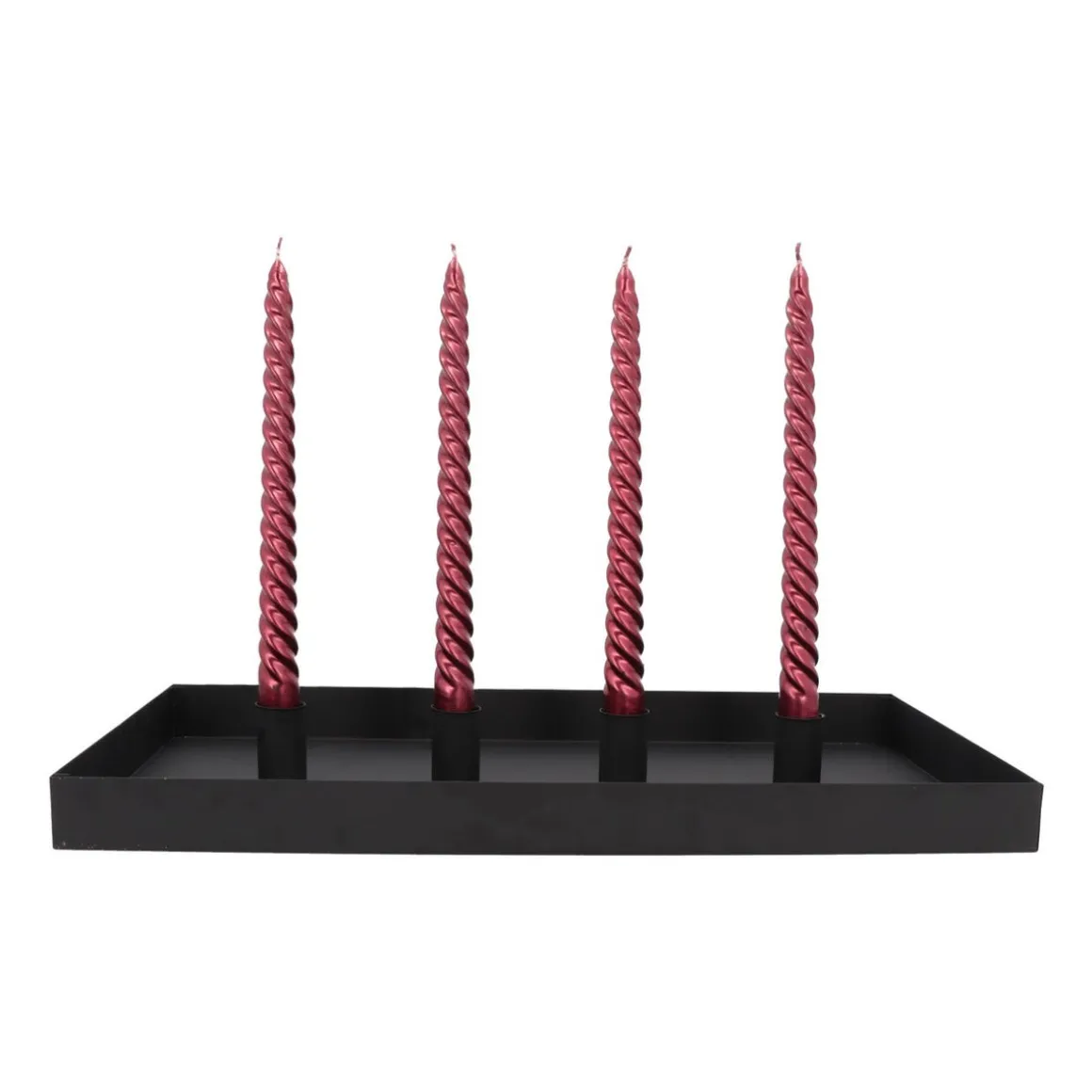 Magnet Adventskranz Länglich, Schwarz, Metall, 42 Cm