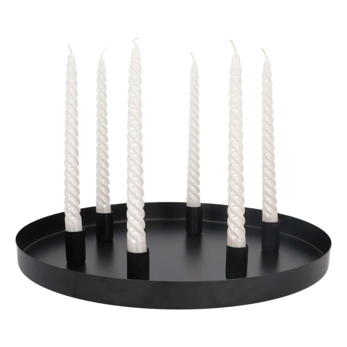 Magnet Adventskranz, Schwarz, Metall, 40 Cm