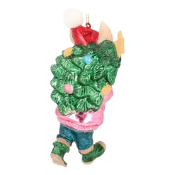 Niedliches Kaninchen In Winteroutfit Als Weihnachtsanhänger