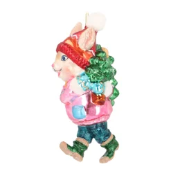 Niedliches Kaninchen In Winteroutfit Als Weihnachtsanhänger