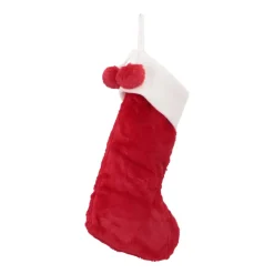 Nikolausstrumpf Rot-weiß, Stoff, 45 Cm
