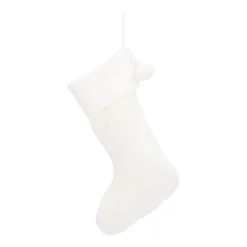 Nikolausstrumpf Weiß, Stoff, 45 Cm