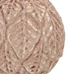 Nostalgische Braune Weihnachtskugel Mit Blattmotiv