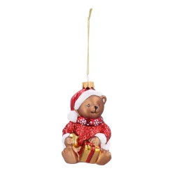 Nostalgischer Teddybär Weihnachtsanhänger Mit Weihnachtsmütze