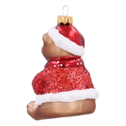 Nostalgischer Teddybär Weihnachtsanhänger Mit Weihnachtsmütze