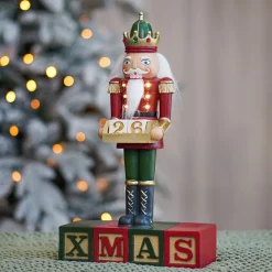Nussknacker Adventskalender Mit LED-Beleuchtung, Polyresin, 35 Cm