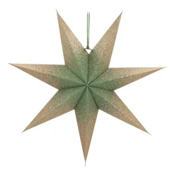Papierstern, Grün, Mit Glitzer & Lochmuster, 45 Cm