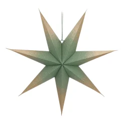 Papierstern, Grün, Mit Glitzer & Lochmuster, 60 Cm