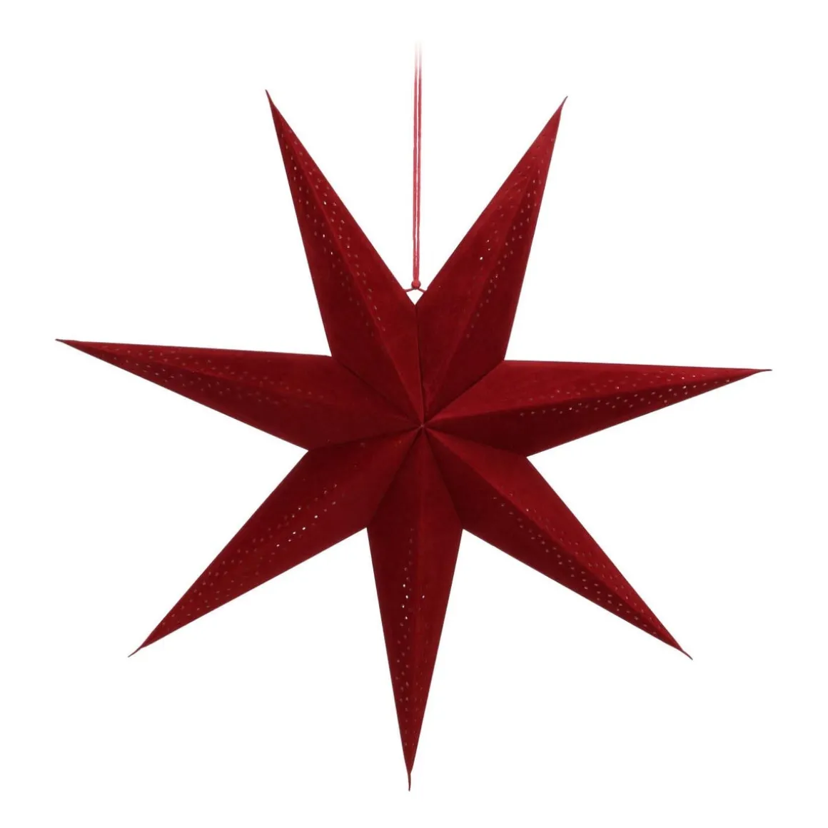 Papierstern Samt Bordeaux, Perforiert, 60 Cm