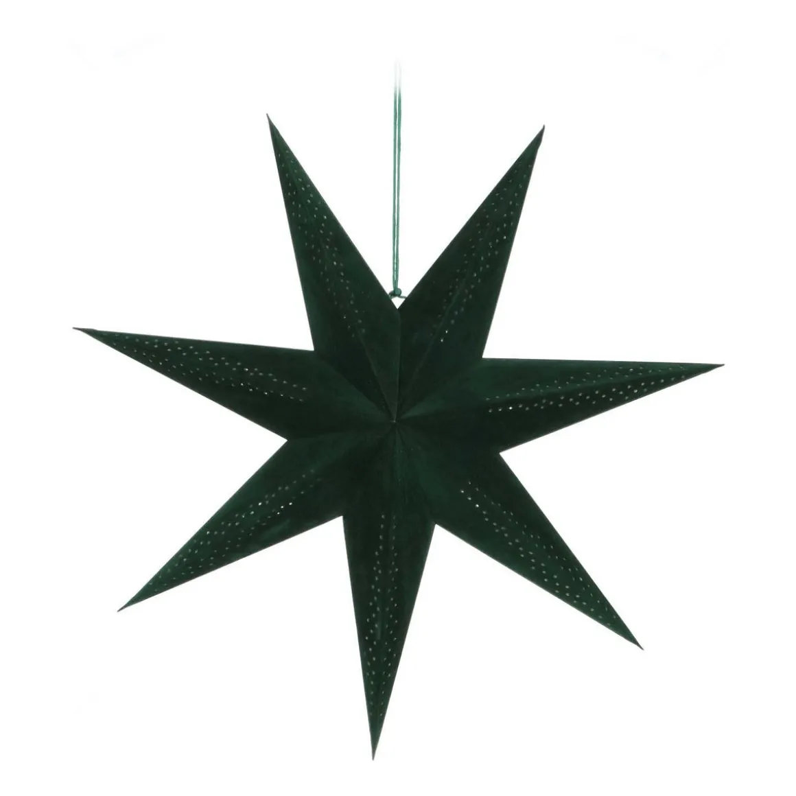 Papierstern Samt Dunkelgrün, Perforiert, 60 Cm