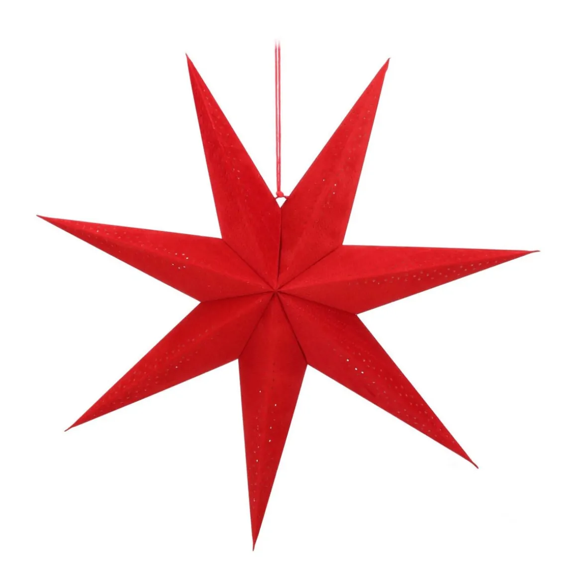 Papierstern Samt Rot, Perforiert, 60 Cm