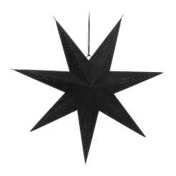 Papierstern Samt Schwarz, Perforiert, 60 Cm