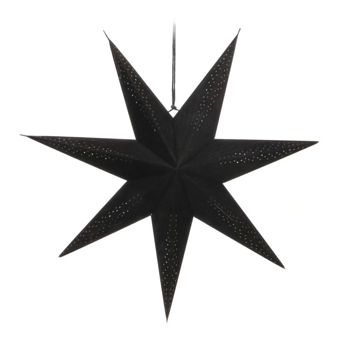 Papierstern Samt Schwarz, Perforiert, 60 Cm