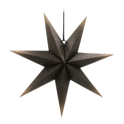 Papierstern, Schwarz, Mit Glitzer & Lochmuster, 45 Cm