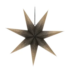 Papierstern, Schwarz, Mit Glitzer & Lochmuster, 60 Cm