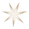 Papierstern, Weiß, Mit Goldglitzer & Lochmuster, 60 Cm