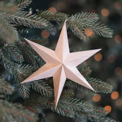 Papier-Weihnachtsstern Mit Realistischer Holzmaserung