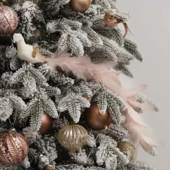 Pfau Mit Clip Und Großer Feder, Weiß-champagner, Kunststoff, 50 Cm