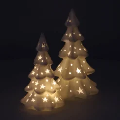 Porzellan-Tannenbaum Mit LED-Licht Weiß, 17 Cm