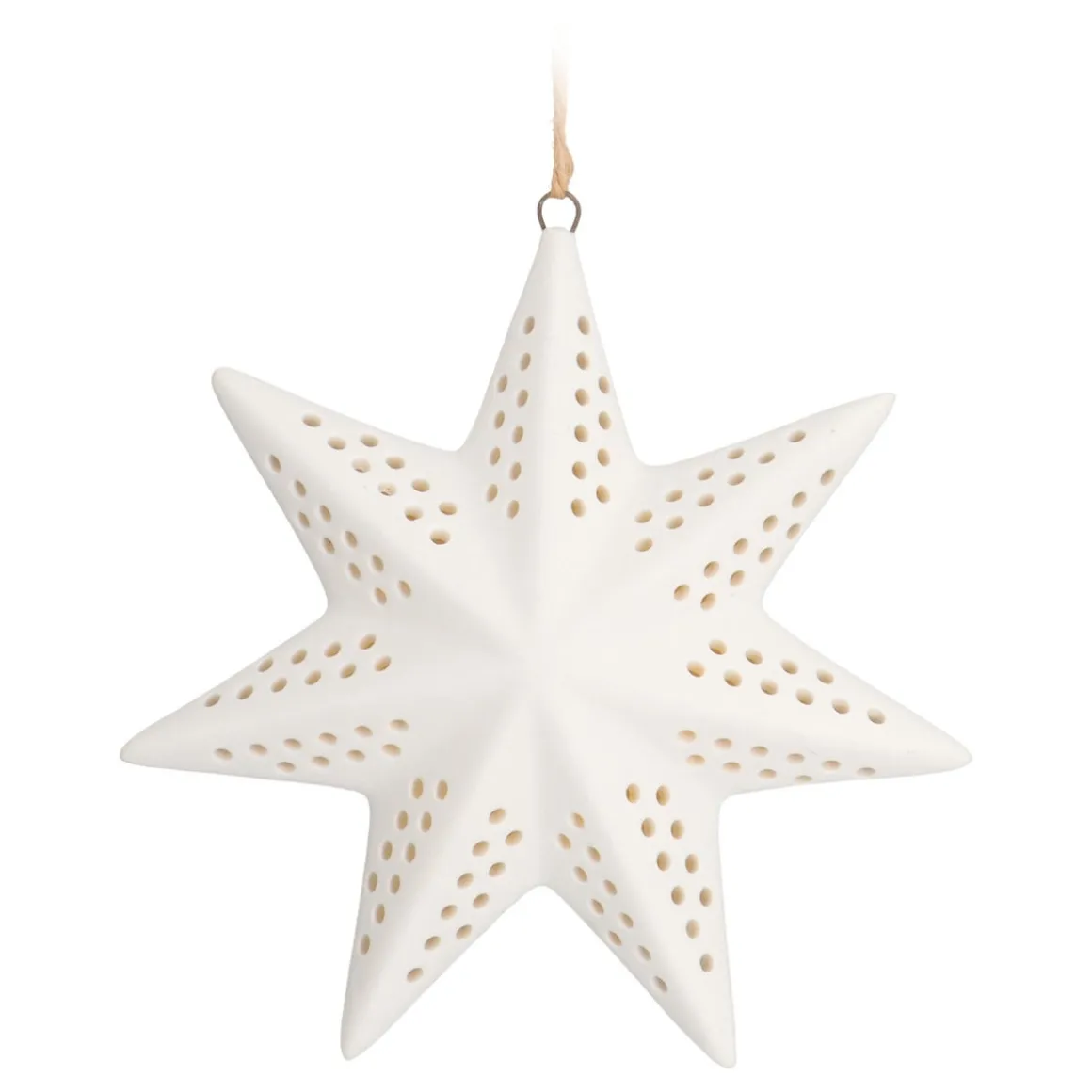 Porzellan-Weihnachtsstern Mit Warmweißer LED-Beleuchtung