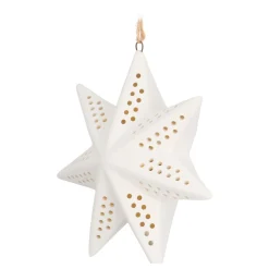 Porzellan-Weihnachtsstern Mit Warmweißer LED-Beleuchtung