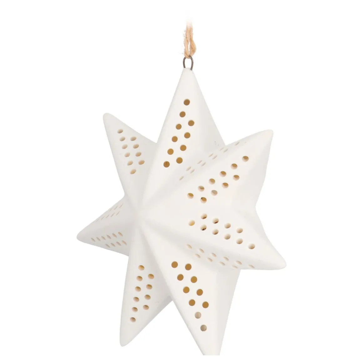 Porzellan-Weihnachtsstern Mit Warmweißer LED-Beleuchtung
